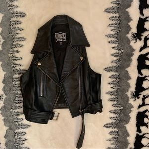 Genuine Leather Razer Back Biker Vest